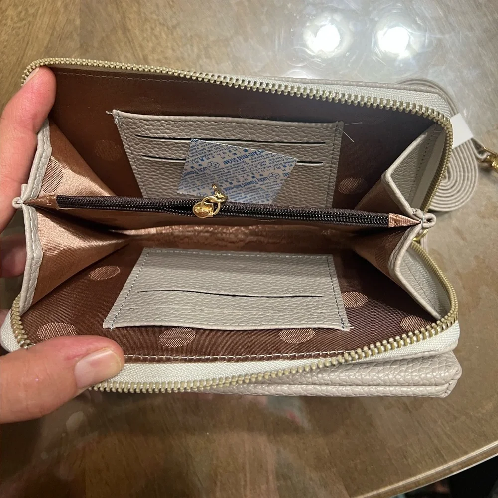 New with out tags tan Leather Crossbody Bag - Picture 3 of 7